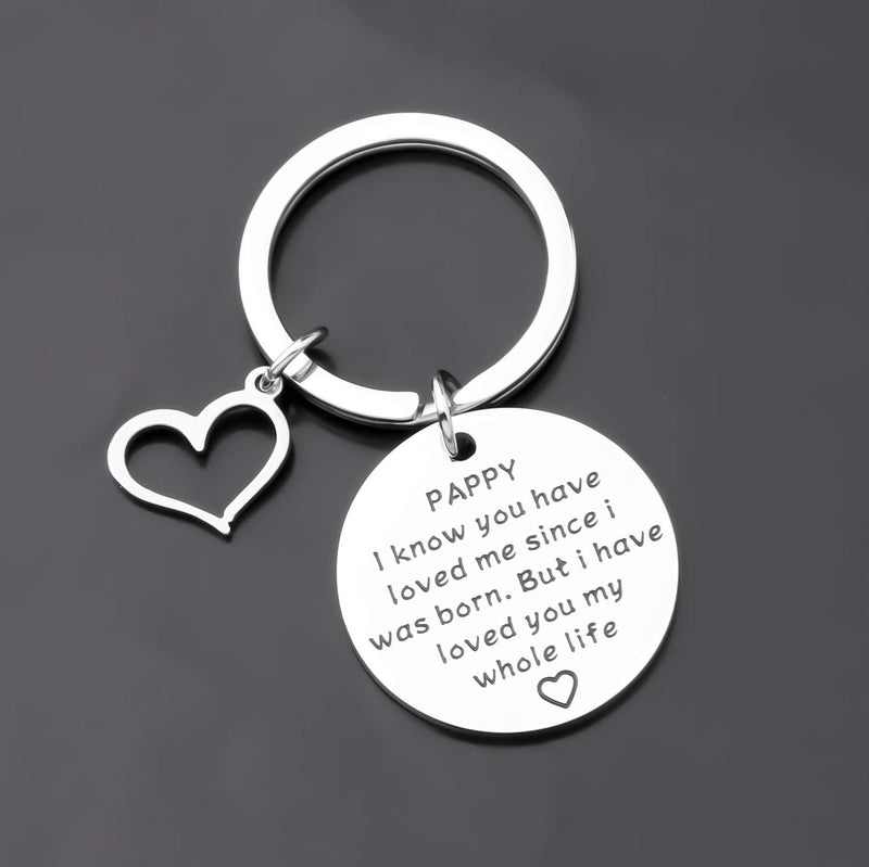 [Australia] - BLEOUK Pappy Keychain Grandpa Gift Birthday Gift for Grandpa Pappy love since PAPPY 
