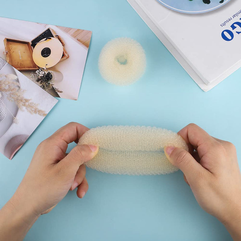 [Australia] - 6 Pcs Hair Donut Hair Doughnut Bun Doughnut Blonde Donut Bun Rings Bun Maker Set with 20 Pcs U-Shaped Hair Pins for Girls Kids and Women Bronze 