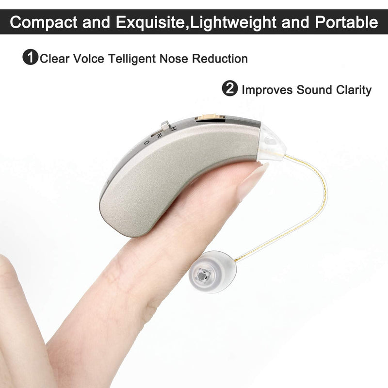 [Australia] - IncenSonic Rechargeable Mini Hearing Amplifiers to Aid and Assist Hearing Personal Sound Enhancer with Volume Control for Adults and Seniors (Pearl Grey, Left) Pearl Grey 