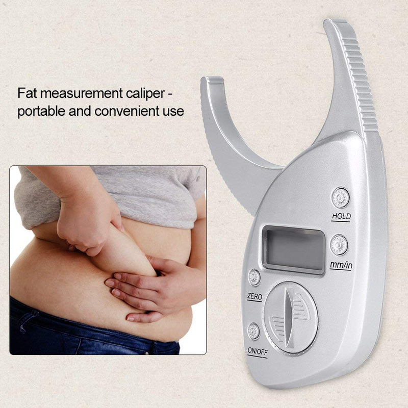 [Australia] - Body Fat Caliper Handheld BMI Body Fat Measurement Device Body Measure Tape Arms Chest Thigh or Waist Measuring Tape Measures Body Fat for Men and Women 3V Battery (Not Included) 
