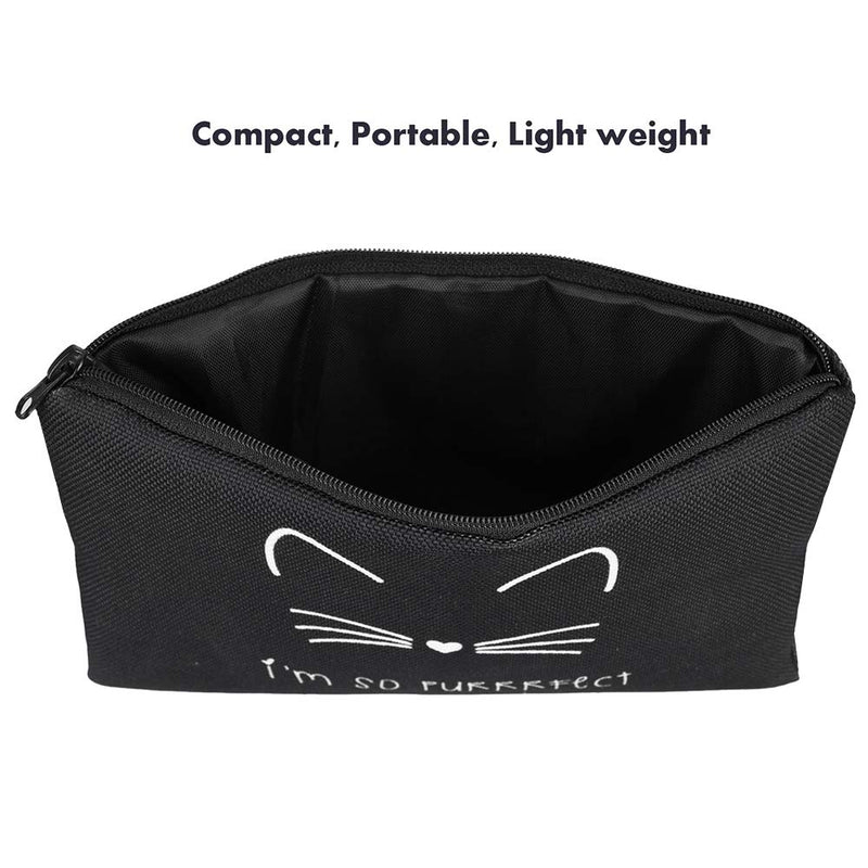 [Australia] - Choeeu Travel Makeup Bag Cute Cat Cosmetic Bag Portable Toiletry Wash Bag Makeup Brush Small Pouch with Pendant Storage Bag Organizer Pencil Case Travel Accessories Gifts for Women Teenager Girls 