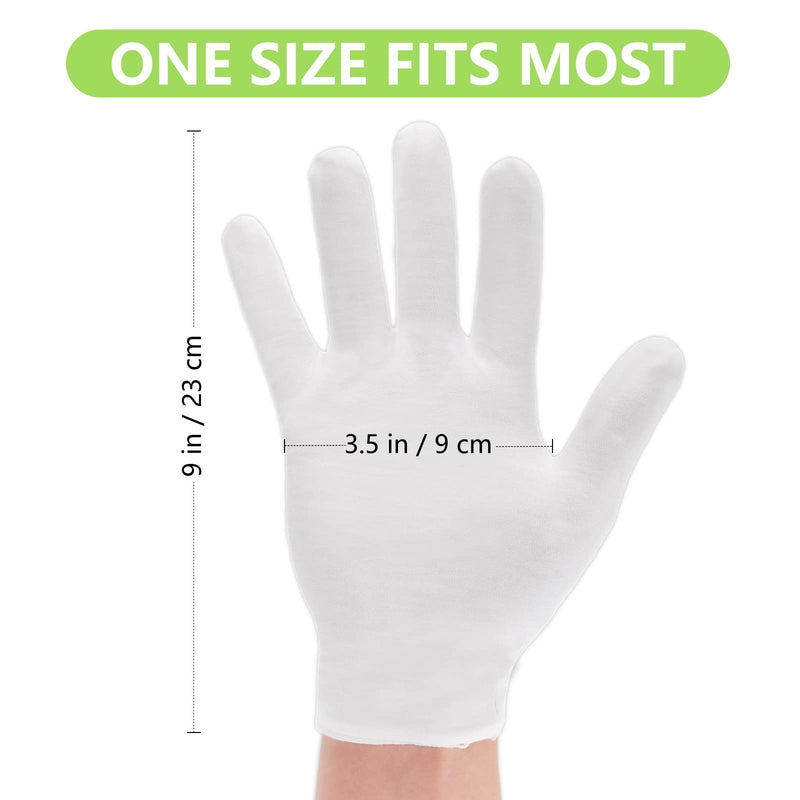 [Australia] - Occan White Cotton Gloves for Eczema, 6 Pairs Moisturizing Gloves Overnight for Dry Hands, Comfortable and Washable Fits Men and Women 