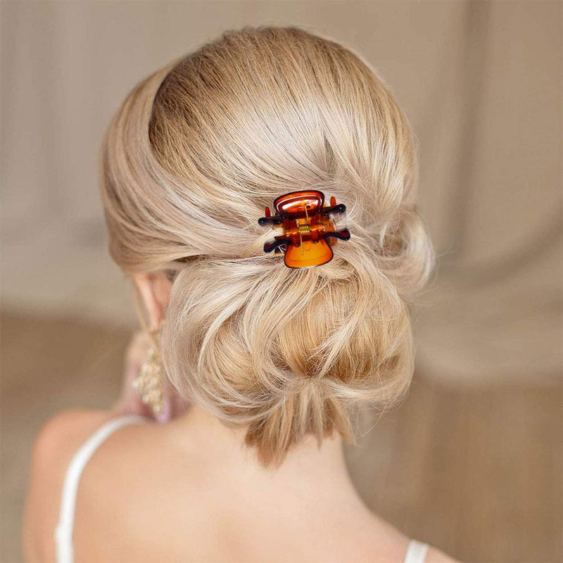 [Australia] - 12 PCS Small Hair Clips Women Brown 1.2 Inches Medium Size Hair Claws Clip Hair Styling Butterfly Hair Clamp 