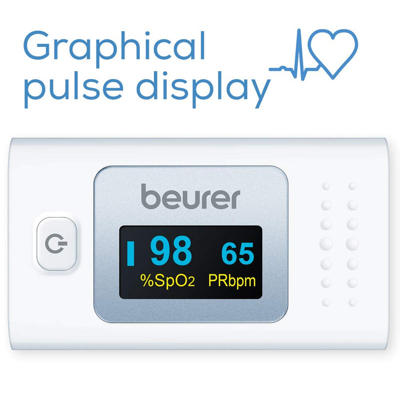 [Australia] - Beurer PO35 Pulse Oximeter, Determination of Heart Rate and Arterial Oxygen Saturation for Those with Medical Conditions White Single 