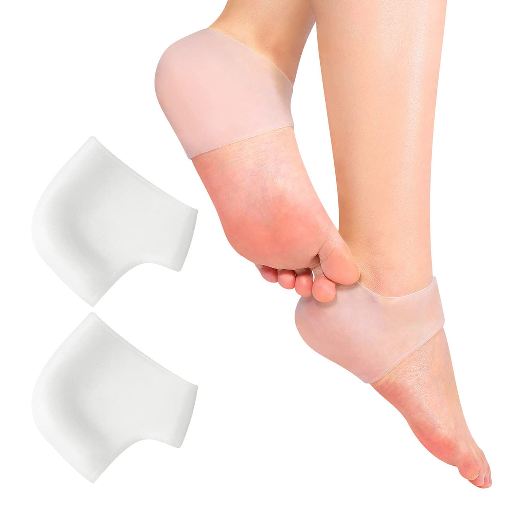 [Australia] - Pinkiou Gel Heel Protectors Sleeve Heel Cups for Heel Pain Relief, Blister, Dry Cracked Heel, Plantar Fasciitis, Relieve Pressure, Anti-Cracking 03-0082 M 