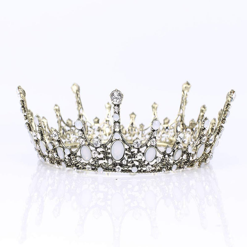 [Australia] - Vintage Baroque Crystal Princess Diadem Wedding Bridal Diamante Rhinestone Tiara Crowns Pageant Quinceanera Prom Hair Jewelry 