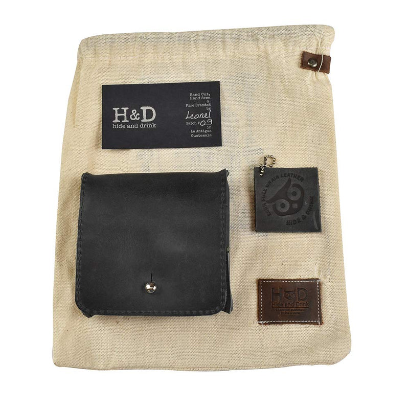 [Australia] - Hide & Drink, Leather Jewelry Pouch, Mini Travel Size Box, Rings & Precious Articles Storage Organizer, Groom & Bridesmaid Wedding Gifts, Handmade :: Charcoal Black 