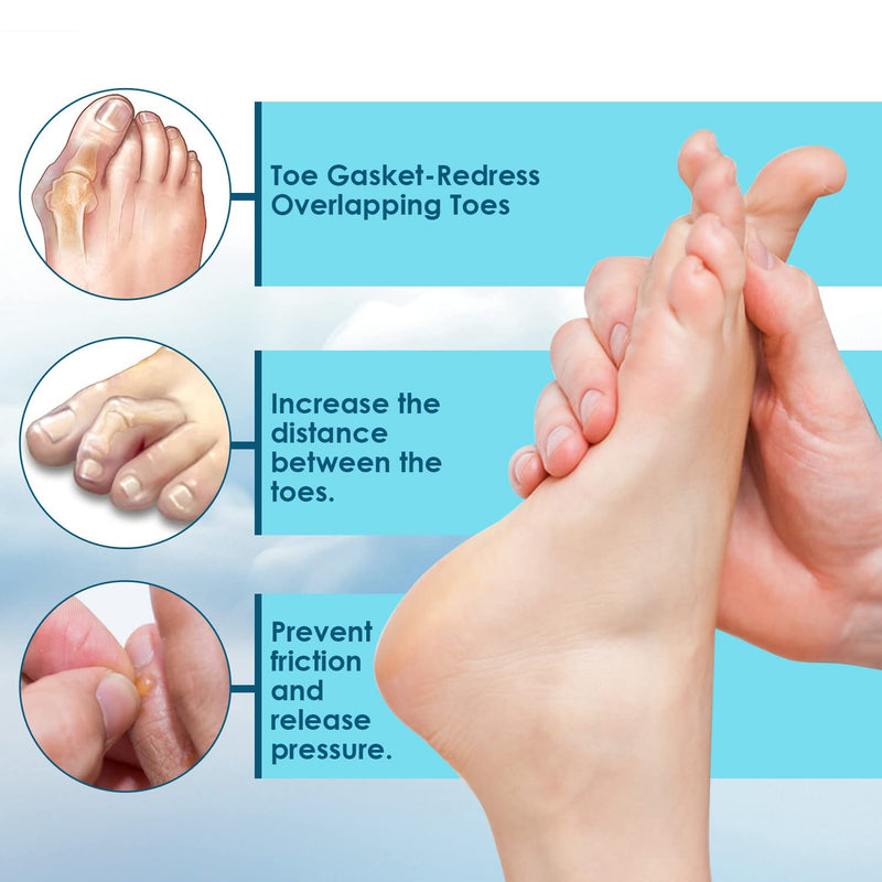 [Australia] - Kimihome 12 Packs Foam Toe Separator，Toe Gasket-Redress Overlapping Toes, Prevent Friction and Release Pressure, Relieve The Pain Caused by Bunions. Blue 