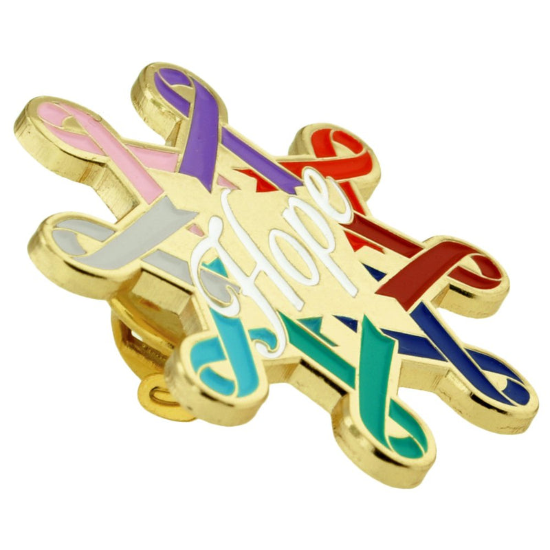 [Australia] - PinMart Cancer Awareness Ribbons Hope Enamel Lapel Pin 1 Piece 