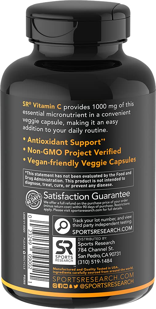 [Australia] - Vitamin C 1000mg (240 Veggie-Capsules) | Non-GMO Project Verified Vitamin C Supplement for Immune Support & Antioxidant Protection 240 Count (Pack of 1) Softgels 