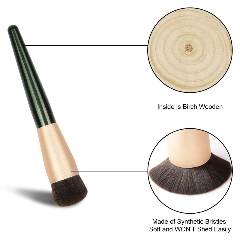 [Australia] - JessLab Foundation Brush, Wooden Handle Pro Foundation Brush Smoothing Makeup Face Brush Buffing Foundation Brush for Liquid or Cream Foundation, Synthetic Bristles, 1 Piece 