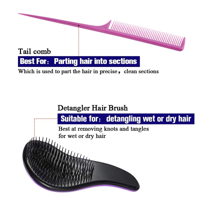 [Australia] - DaricowathX Hair Brush Set Detangling Brush Paddle Brush Round Hair Brush Tail Comb Wet Dry Brush for Women Men Hair Styling,Pack of 5 