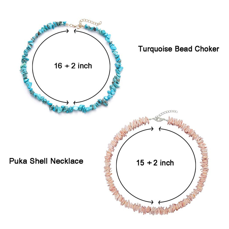 [Australia] - SHIWE 6PCS Bohemian Puka Shell Choker Necklaces for Women Girls Handmade Hawaii Beads Pearls Cowrie Shells Choker Necklace Beach Jewelry Set style1 