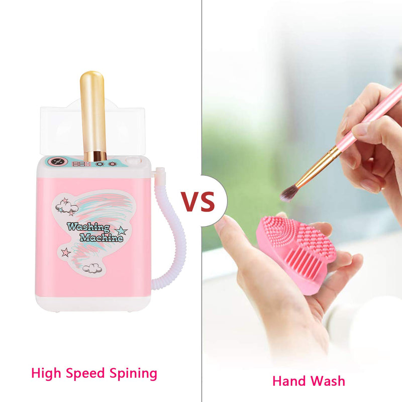 [Australia] - DOTSOG Mini Electric Makeup Brush Cleaner Makeup Sponge Washing Machine Dollhouse Toy Cosmetic Brush Powder Puff Washer Beauty Cleaning makeup Tool 