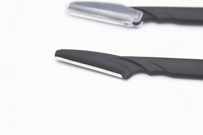[Australia] - Black Eyebrow Razors by FineLines - Pack of 3 - Guarantee Included - Dermaplaning Blades for face – Shaver for Facial Hair – with Safety Covers – Shaper Remover Beauty – Cosmetic Exfoliating Makeup Pack of 3 - Black 