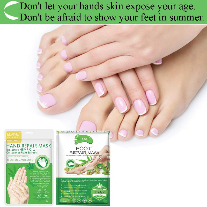 [Australia] - Moisturizing Gloves Hand Mask 5 Pack with Collagen, Shea Butter, Vitamin E - Deep Moisturizing Repair Skin for Dry Rough Hands - Perfect Daily Hand Care Treatment Get Soft Smooth Hands 