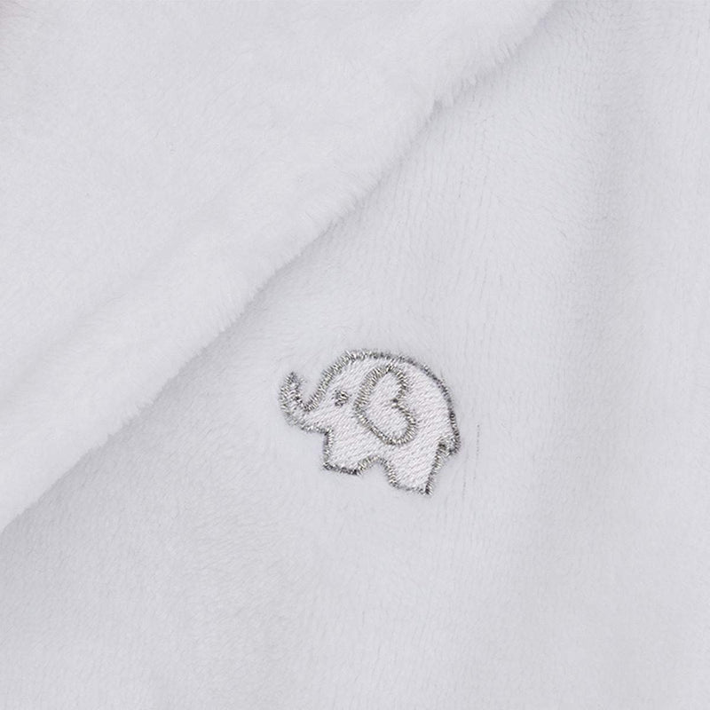 [Australia] - undercover lingerie Babys/Toddlers Infant Kid Soft Fleece Hooded Dressing Gown Bath Robe Elephant - White 0-6 Months 