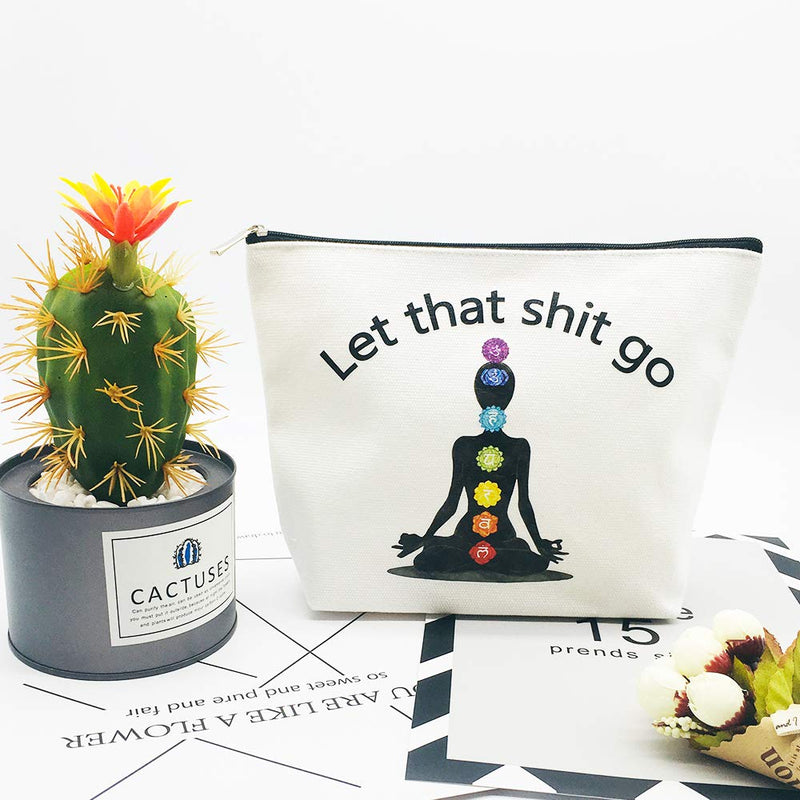 [Australia] - Yoga Gift for Yoga Instructor Yoga Accessories Women Funny Meditation Gifts Zen Gifts Let That Go Makeup Bag Cosmetic Bag Pouch Tote Bag Travel Bag for Birthday Christmas Gifts 