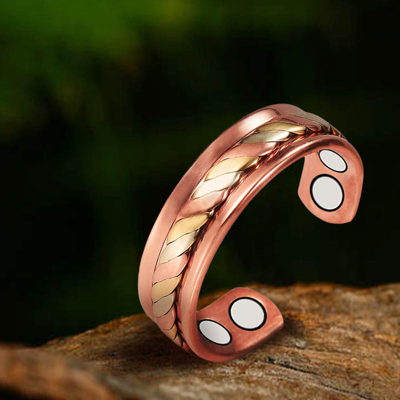 [Australia] - EnerMagiX Pure Copper Magnetic Rings for Women, Magnetic Rings, Birthday Rings Gift for Mom, Wife, Daughter, Women’s Day Gift(CPR-0208S) 