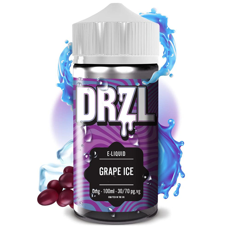 [Australia] - Vape Juice Four Pack Vape Liquid - 4 x 100ml Ice Menthol + Grape Ice + Cherry Ice + Strawberry Ice E Liquid 70/30 No Nicotine Short Fill (DRZL E Liquid) 