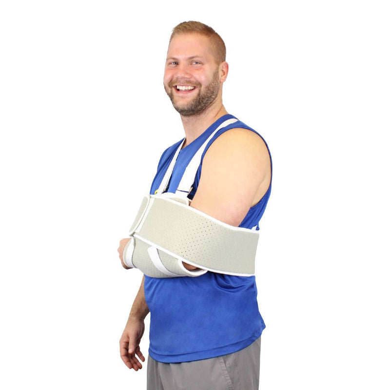 [Australia] - Adjustable Foam Arm Sling Shoulder Immobilizer - Use While Sleeping Support for Rotator Cuff, Broken and Fractured Bones, Sprains, Strains, Tears, post surgery & Dislocations by Brace Direct 