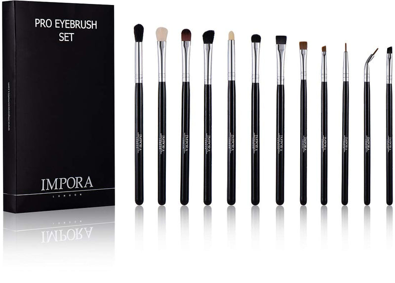 [Australia] - Eye Makeup Brush Set by Impora London. Includes - Eyeshadow Brushes, Blending Brush, Crease Brush, Eyeliner Brush & more [12 Brushes]. 