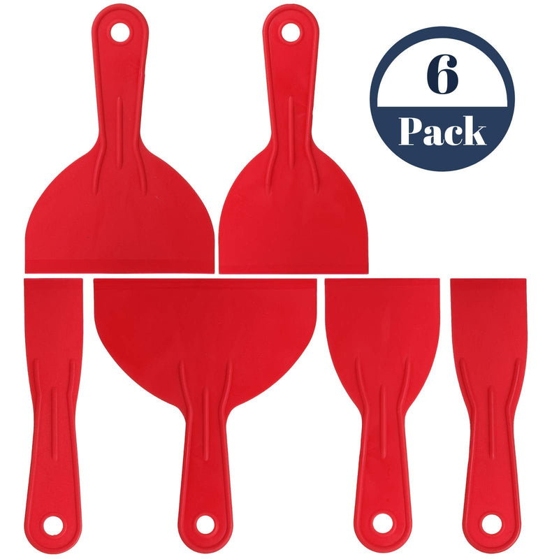 [Australia] - Bates- Putty Knife, Variety Size Pack, Set of 6, Plastic Scraper, Plastic Putty Knife, Putty Knife Set, Plastic Spreader, Spackle Tool, Plastic Putty Knife Scraper, Plastic Scraper Tool, Putty Scraper 