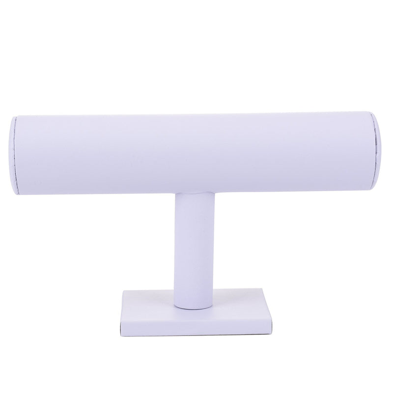 [Australia] - ChezMax Necklace Jewelry Display Jewelry Stand Hovering T-Bar Bracelet Holder for Home Organization, White Leatherette 