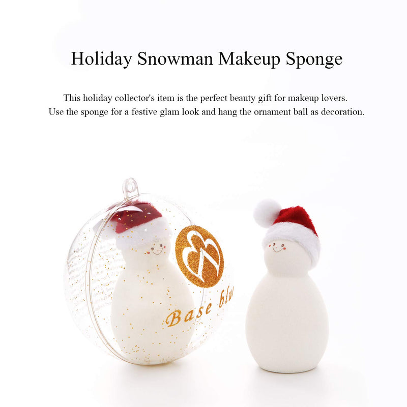 [Australia] - BASEBLUE Holiday Snowman Makeup Sponge | Naturally Blend, Contour and Stipple All Makeup Formulas | For Festive Glam Beauty [CREAM] 