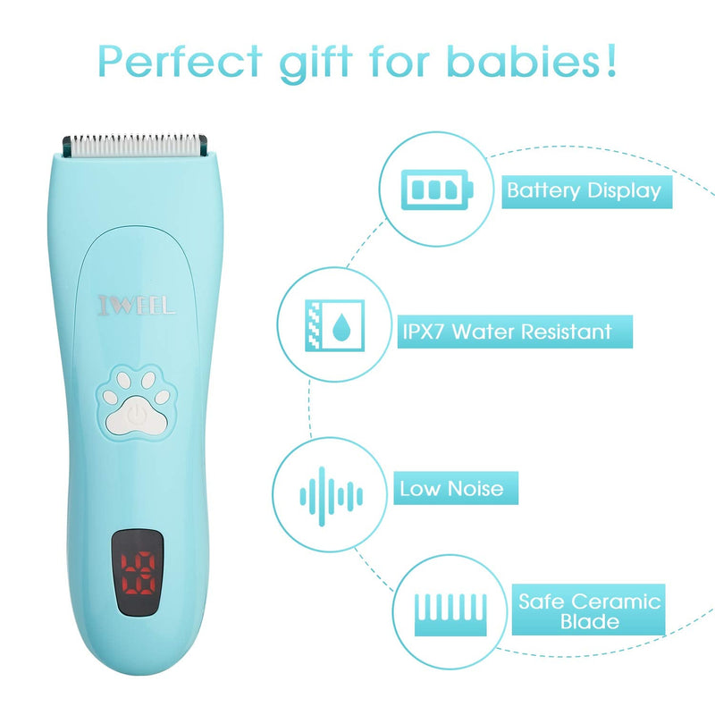 [Australia] - Hair Clippers for Kids, Electric Baby Hair Clippers Ceramic Hair Trimmer for Infants & Toddler Ultra Quiet IPX7 Waterproof Rechargeable Cordless Haircut Kit Set for Child Fine Hair 
