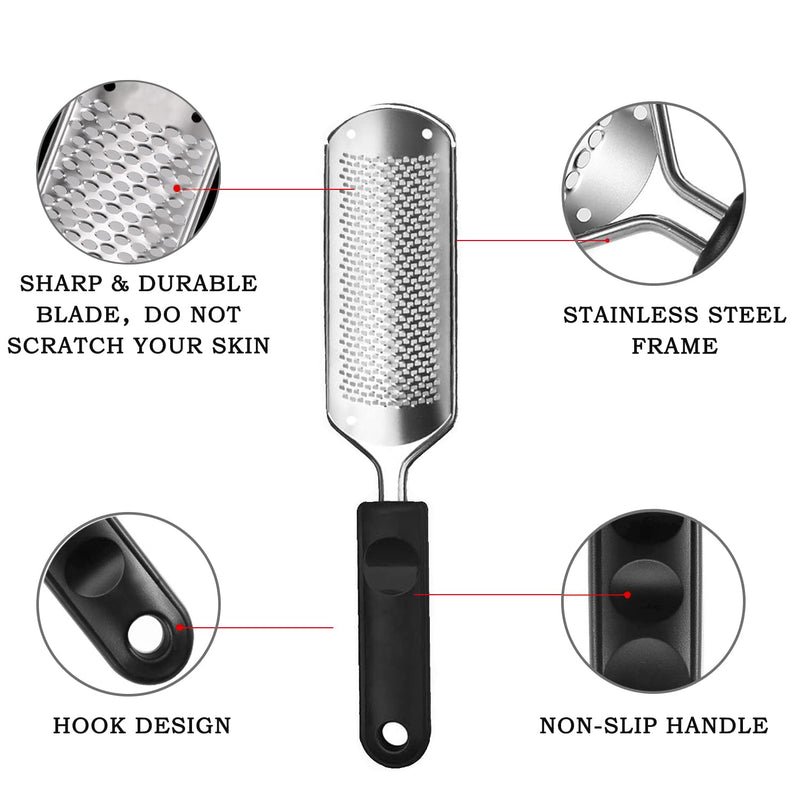 [Australia] - Foot Files Hard Skin Remover, Heel Scraper Scrubber Rasp Grater Professional Pedicure Care Tool for Dead Rough Skin Dry Cracked Feet 