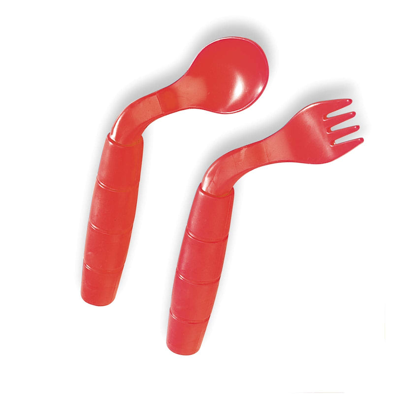 [Australia] - EasiEaters Children's Curved Fork and Spoon Set, Left Handed Children's Cutlery, Colour of Set May Vary 