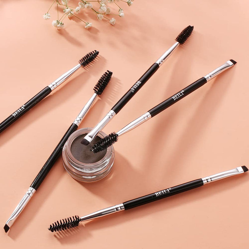 [Australia] - BEILI Double Ended Eyebrow Brush,Angled Eye Brow Brush and Spoolie Brush (Precision Application),Professional Eyebrow Makeup Tools,Vegan and Cruelty Free( only 1 piece) 