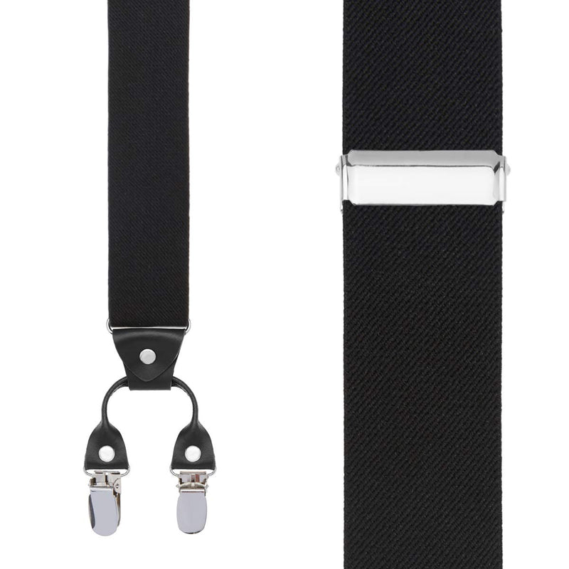 [Australia] - Y Back Mens Suspenders, with 6 Strong Clips Wide Adjustable Elastic Braces for Casual&Fomal by Grade Code Black 