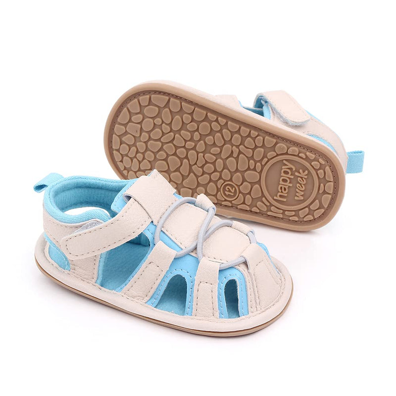 [Australia] - Kenthy Infant Baby Boys Girls Sandals Athletic Anti-slip Soft Sole Newborn Summer Beach Slippers First Walker Crib Shoes 0-6 Months Infant Beige 