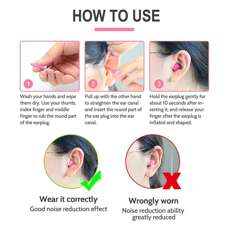 [Australia] - Slim Size Foam Ear Plugs for Small Ear Canals Women, Kids, 100 Pairs, 35dB SNR Noise Canceling Sound Blocking Reduction Earplugs for Sleeping, Snoring, Work, Shooting, Studying, Loud Noise, Pink 