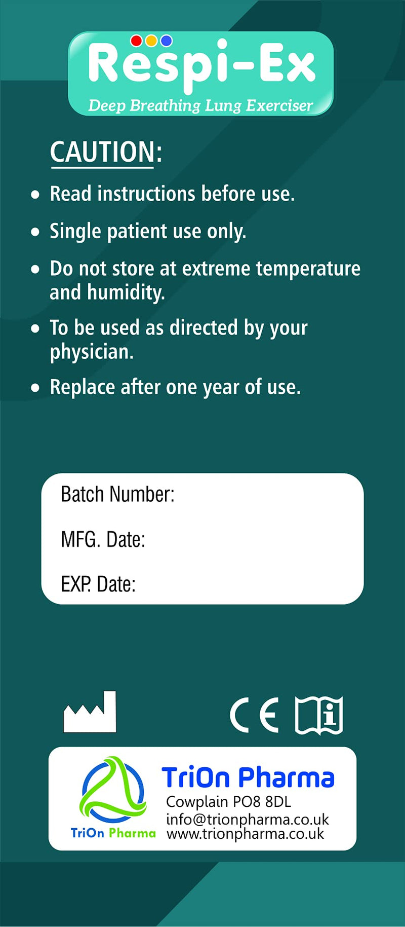 [Australia] - Respi-Ex Deep Breathing Lung Exerciser | Washable & Hygienic | Breath Measurement System | Lung Exerciser | 3 Ball Incentive Spirometer 