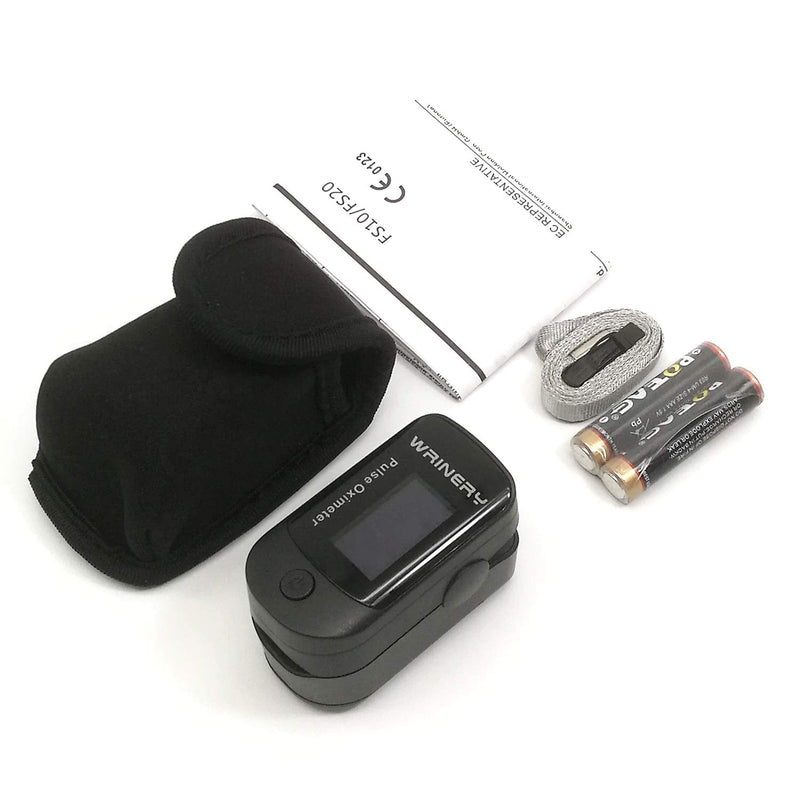 [Australia] - Blood Oxygen Saturation Monitor, Pulse Oximeter Fingertip, OLED Portable Oxygen Monitor, O2 Saturation Monitor, Heart Rate Monitor, SpO2 Finger Pulse Oximeter with CarryingCase,Lanyard,Batteries,Black 