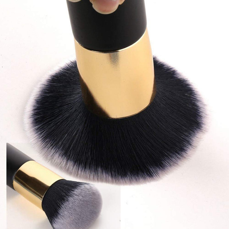 [Australia] - Kabuki Makeup Brushes Foundation, Large Round Face Powder Brush for Blending Liquid/Blush Brush/BB Cream/Flawless Powder Portable Beauty Makeup Cosmetic Tool Black 