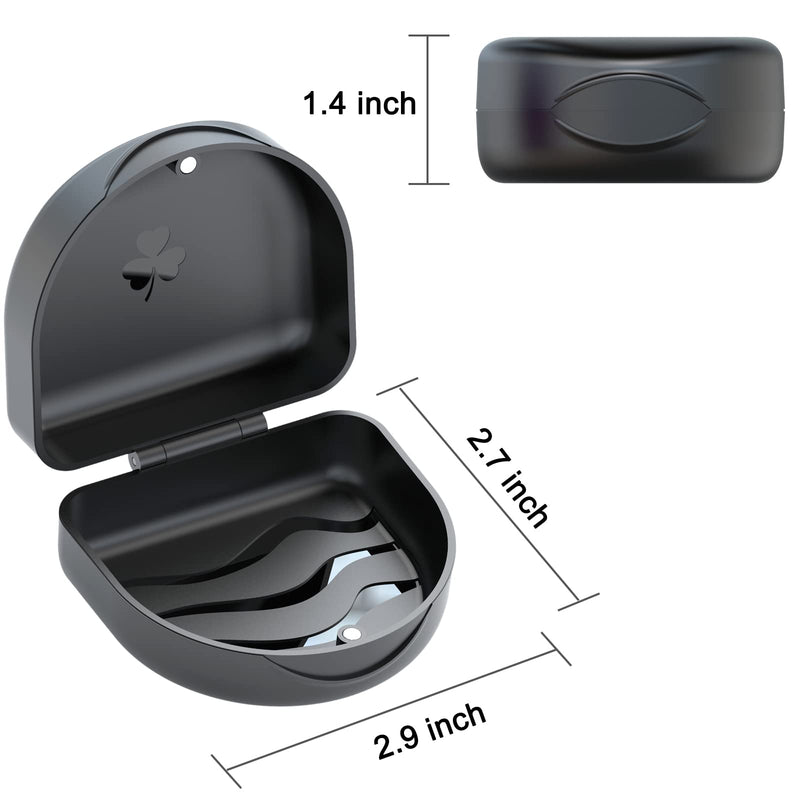 [Australia] - Retainer Case, ARGOMAX Aligner Case, 1 Piece Braces Box, Orthodontic Box, Small Denture Box (Black). Black 
