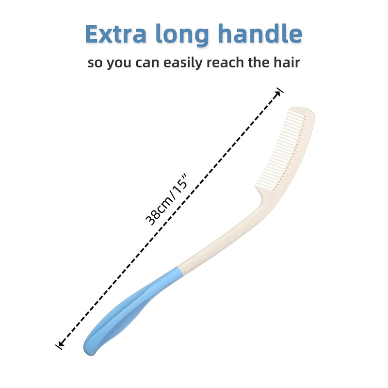 [Australia] - 15" Long Reach,Long Handle Soft Comb Beauty Hair Applicable to elderly and hand-disabled people inconvenient upper limb activities 
