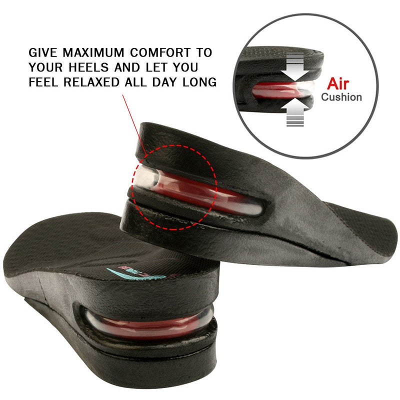 [Australia] - 2 Inches Height Increase Shoe Insoles with Air Cushion - 2 Layers (2" UP), (Men's 7-11) 2 Layers (2" UP), Men's 7-11 