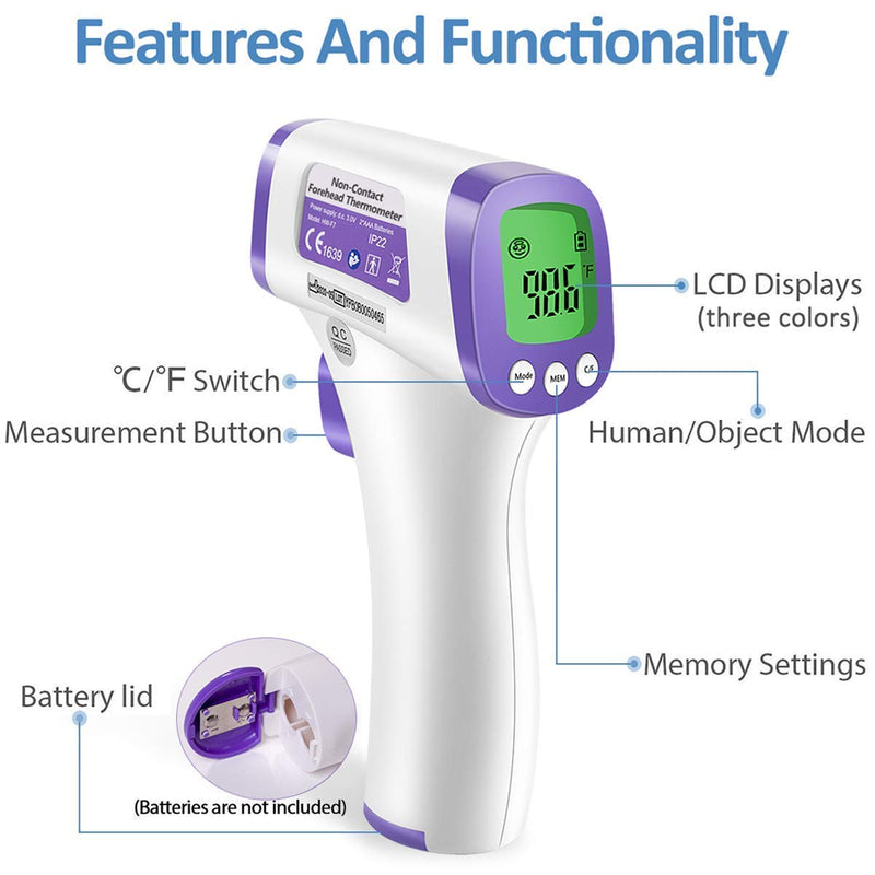 [Australia] - Heavy Duty Thermometer Infrared Forehead High Caliber Sensor No Contact with LCD Display for Medical Offices, Hospitals Heavy Duty Thermometer 