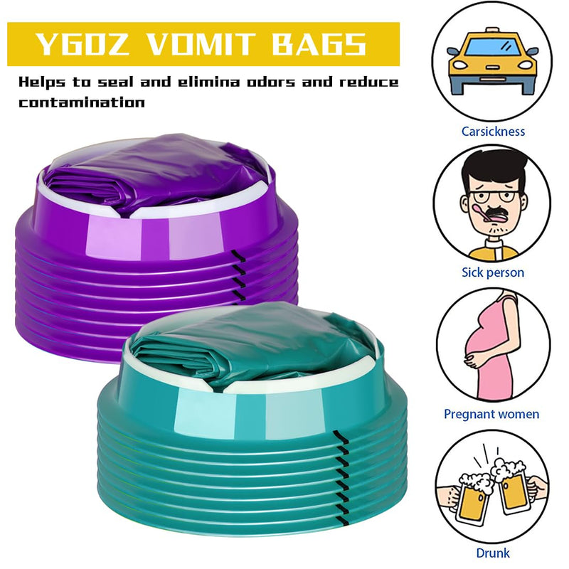 [Australia] - Vomit Bag Disposable Emesis Bag, 16 Pack Motion Sickness Bags Portable Barf Bags 1000ml Nausea Puke Bag with Round Rim for Adult Kids Travel Car Sickness 