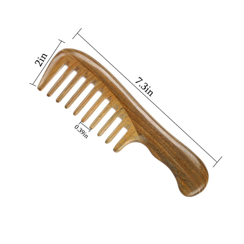 [Australia] - LWBTOSEE Wooden Hair Comb Wide Tooth Combs for Detangling, No Static, No Tangle, No Snag, Aroma Sandalwood Comb for Curly Wet Hair Women and Men (A) A 