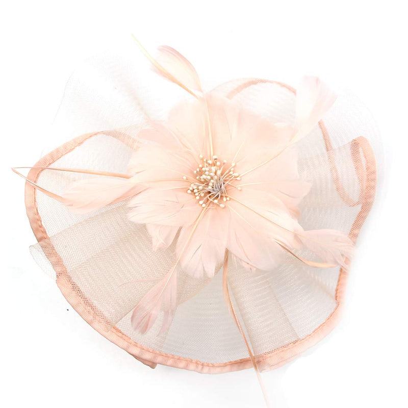 [Australia] - Fascinator Hat 20s Pillbox Hat Cocktail Tea Party Top Hat Derby Kentucky Wedding Headwear for Girls and Women D-champagne 