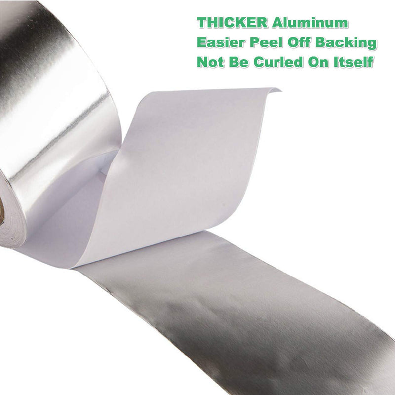 [Australia] - 3.6mil Foil -Thicker- 2 inch x 13yd/60yd Aluminum Tape Aluminum Foil Tape HVAC Tape High Temperature Heavy Duty for Dryer Vent, Ductwork, AC Unit, Furnace, Water Heater, Heat Reflective 2 inch x 13 yards 