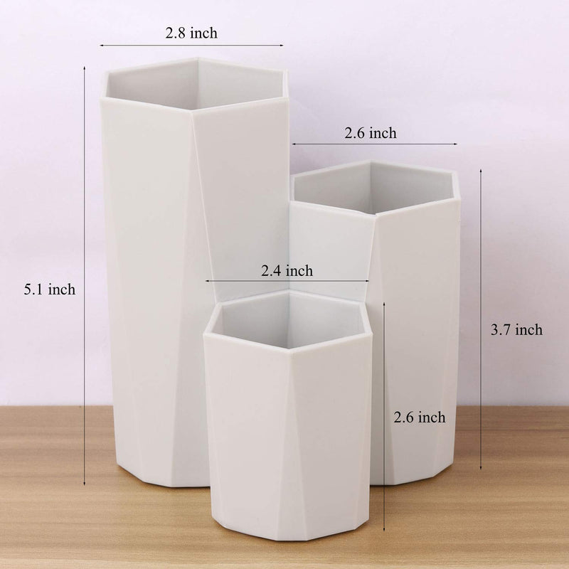 [Australia] - Plastic Makeup Brush Holder Organizer, 3 Slot Cosmetics Storage Makeup Brushes Cup for Vanity, Desk,Bathroom Countertops(Gray) Gray 