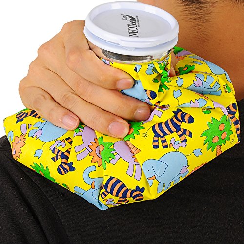 [Australia] - Neotech Care Ice Bag for Injuries, Swelling, Headache, Pain Relief, First Aid - Cold Pack Screw Top Lid - Reusable, Refillable, Flexible & Waterproof Pouch / Bladder Style (28cm, Lime Design) Limes 1 Count (Pack of 1) 