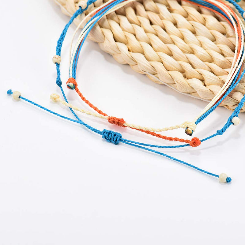 [Australia] - Jeka Waterproof Adjustable Boho Anklet Bracelets Set Multilayer Handmade Braided String Anklets Jewelry Gifts for Women Girl E 